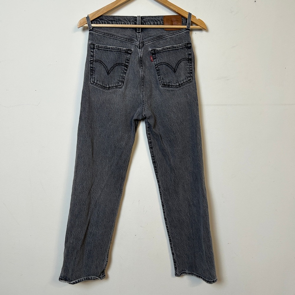 Levi's Premium Ribcage Straight Ankle Jeans Gray Wash Size 27 - Picture 2 of 10